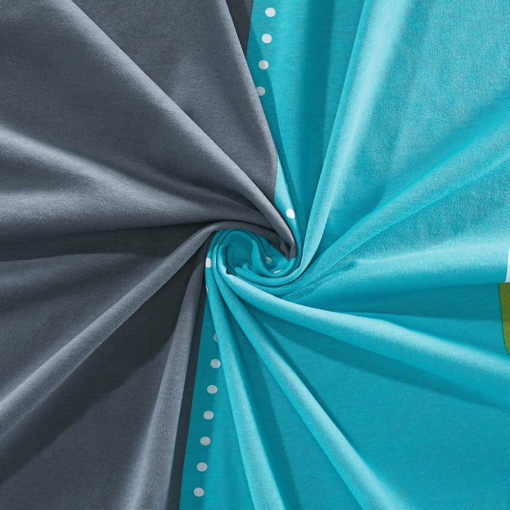 Erwin Müller Bettwäsche, Bettgarnitur, Kissenbezug Mako-Jersey grün-blau-grau Grösse 155x220 cm (80x