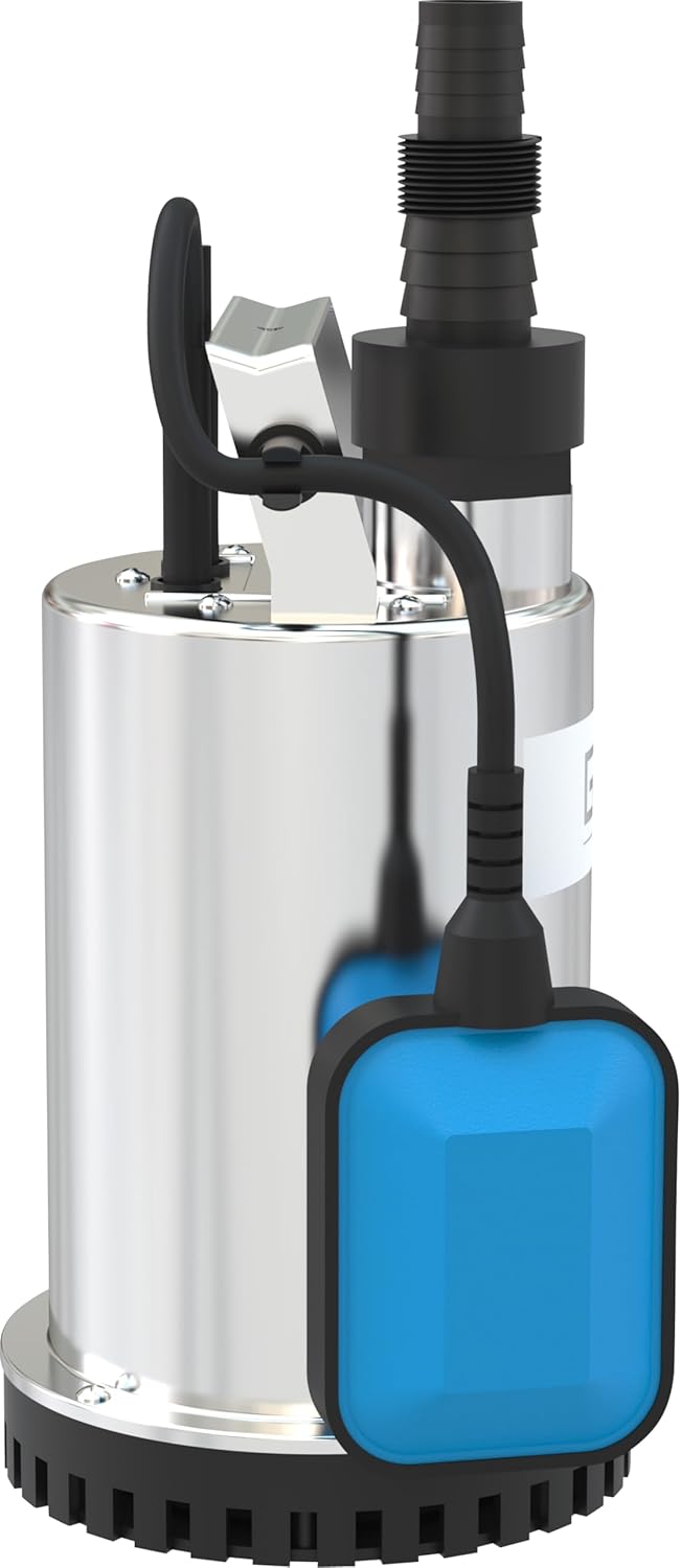 Güde 94606 GFS 4000 INOX Flachsaugerpumpe Tauchpumpe (400W, 700 l/h Fördervolumen, IG 1 ½“ Anschluss