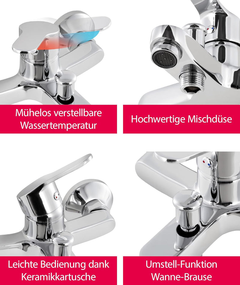 aquaSu® Basic Wannenarmatur 863 mit Umsteller, Typ 1/2 &