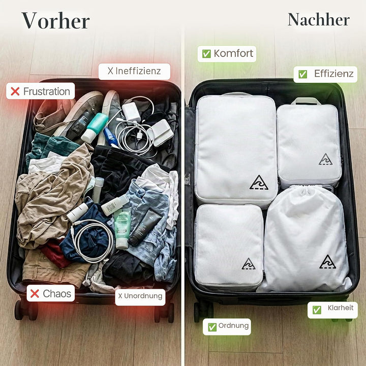 Deluxe Kompressions-Verpackungswürfel für Reisen, Platz maximieren im Gepäck, patentiertes HybridMax