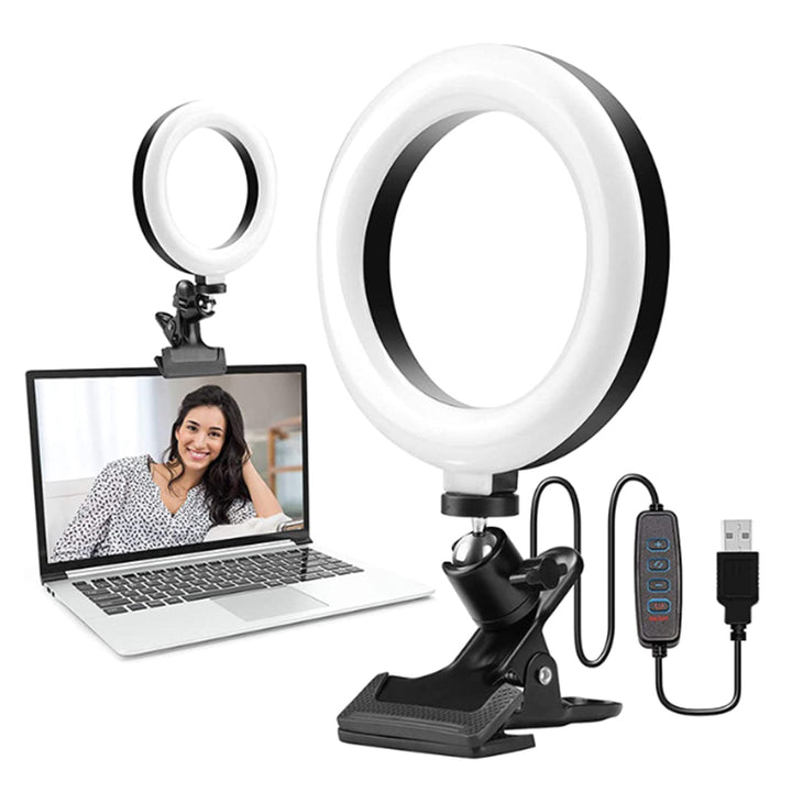 6 Zoll Kompaktes Ring-LED-Selfie-Licht mit Einstellbarer Helligkeit für Make-up-Video-Live-Stream fü