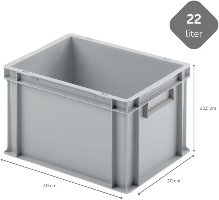 PROREGAL SuperSparSet 10x Eurobehälter mit geschlossenem Griff & Scharnierdeckel | HxBxT 23,5x30x40c