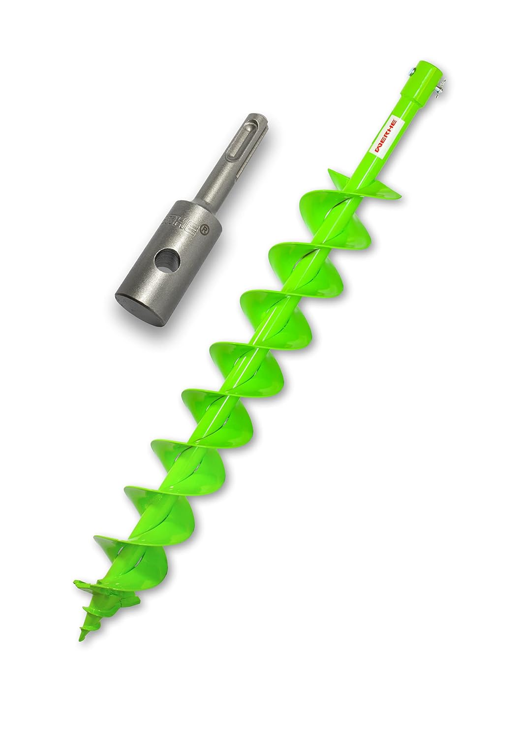 WERHE® Profi Bohrer VollStahl, Erdbohrer für bohrmaschine 80 mm Doppel-Welle extrem robust mit SDS P