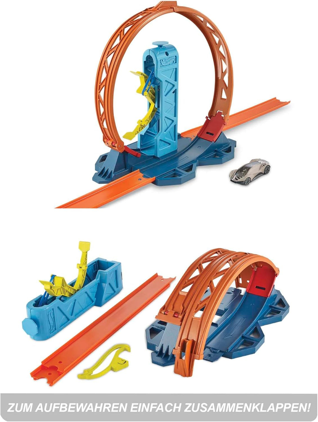 Hot Wheels GLC90 - Track Builder Unlimited Looping Kicker Set Zubehörteile, Spielzeug Autorennbahn a