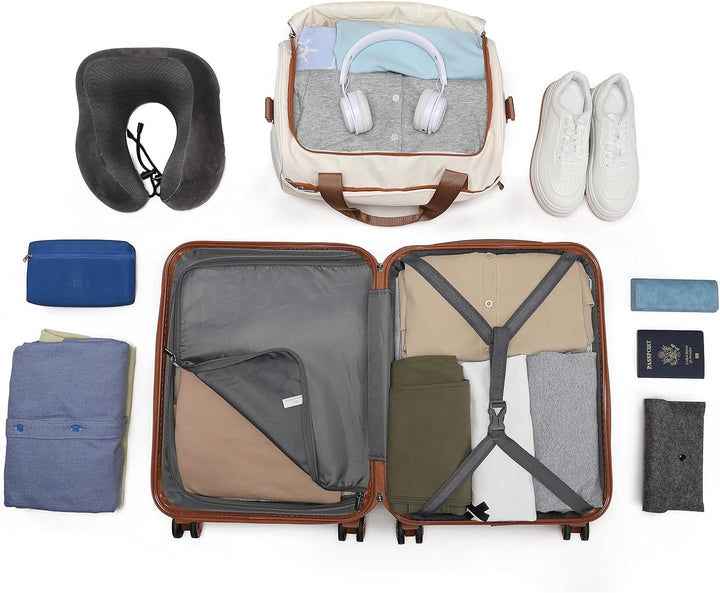 KONO 55cm Handgepäck-Koffer Trolley Set 2 Teilig Gepäcksets, Kleiner Koffer mit Rollen Handgepäck Se