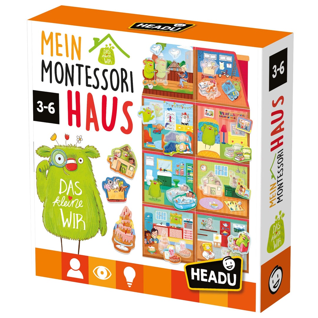 Headu DAS kleine WIR Haus Montessori Lernspiel Formen &amp; Werte für Kinder | Formen sortieren &amp; Werte
