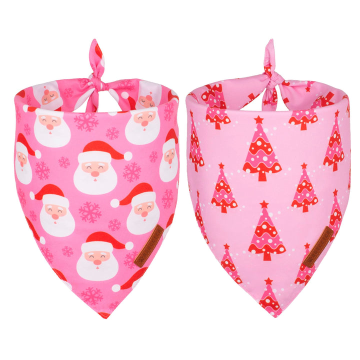 ADOGGYGO Hundehalstuch, Weihnachtsbaum, Weihnachtsmann, hochwertiger Stoff, verstellbare Passform, f