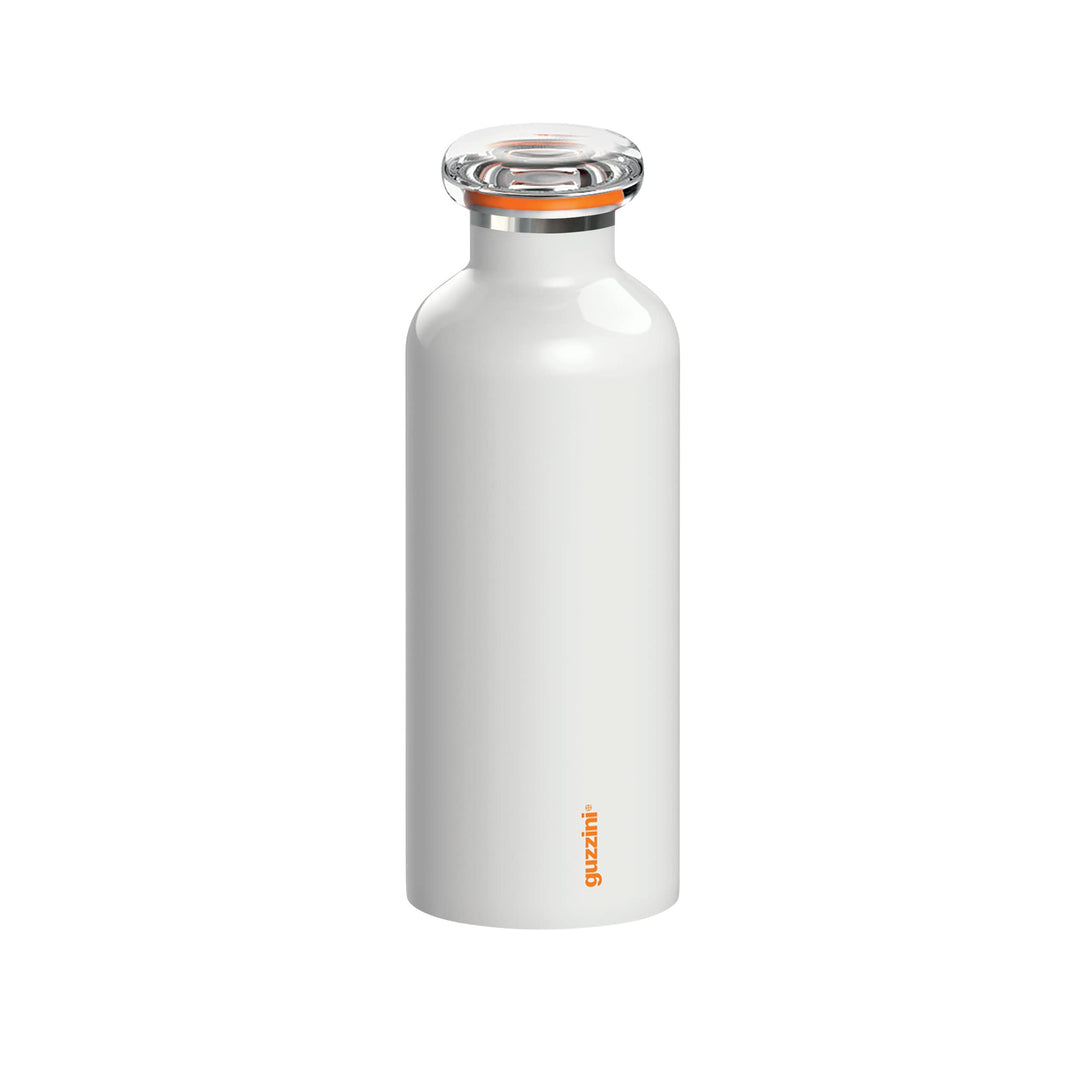 Guzzini - On The Go, ENERGY Thermosflasche, Trinkflasche Edelstahl - Weiss, Ø 7,3x h21,2 cm | 500 cc