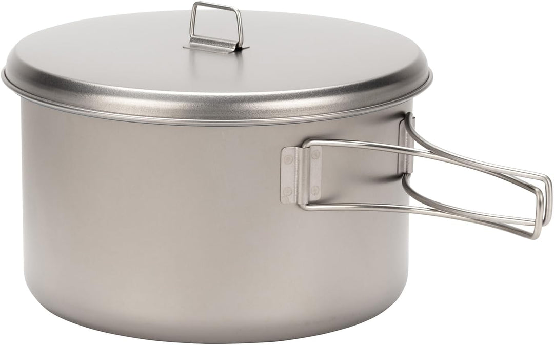 Snow Peak Titanium Cook & Save, Grau, 2 Liter, ultraleichter Kochtopf mit Titandeckel, für Camping &