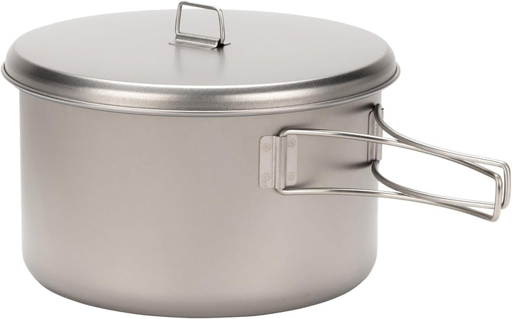 Snow Peak Titanium Cook & Save, Grau, 2 Liter, ultraleichter Kochtopf mit Titandeckel, für Camping &