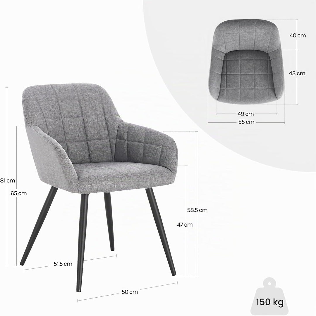 WOLTU 4 x Esszimmerstühle 4er Set Esszimmerstuhl Küchenstuhl Polsterstuhl Design Stuhl mit Armlehnen