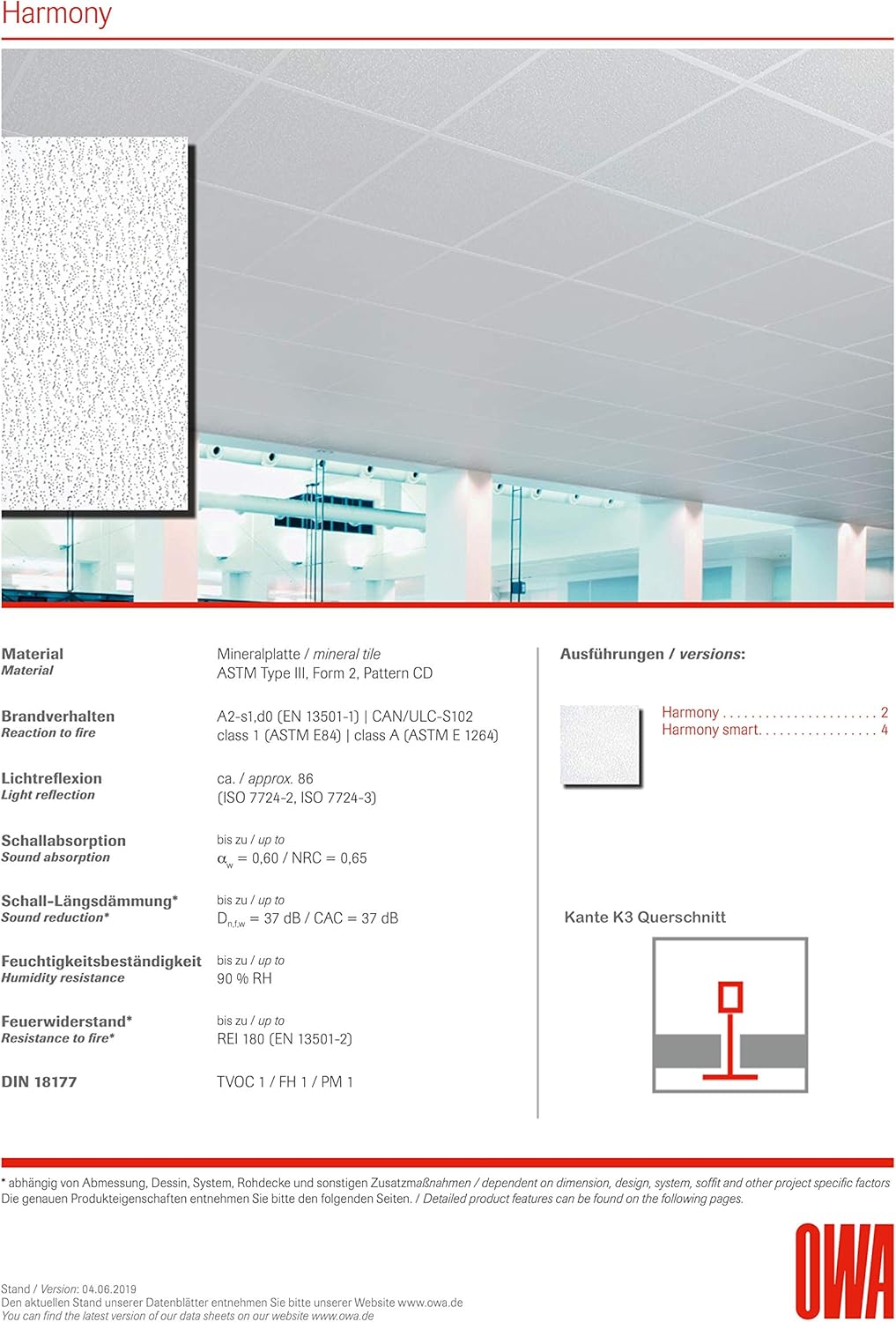 OWAcoustic MF Deckenplatte Harmony 72, Kante K3, Mineralplatte, weiss, 625x625x14 mm, 4,69 qm/Paket/