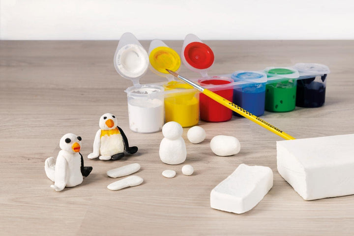 Eberhard Faber 570103 - Modelliermasse lufttrocknend weiss, 3 kg EFA Plast Kids tonbasiert (Packung