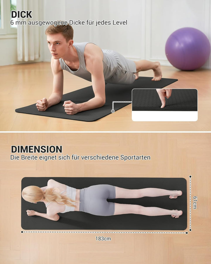 Good Nite Gymnastikmatte Yogamatte Fitnessmatte Rutschfest Trainingsmatte Sport Turn Matten Pilates