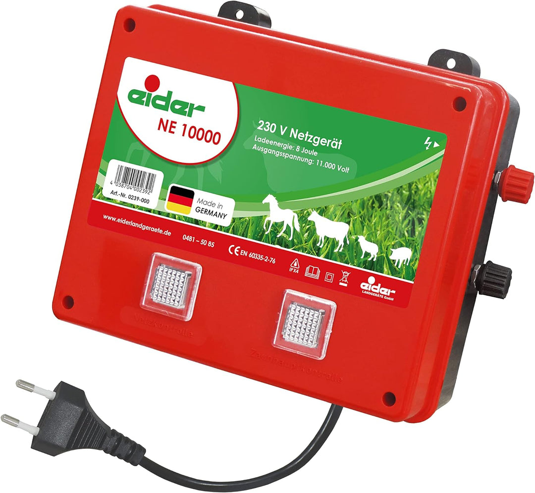 Koll Living Weidezaungerät Eider NE 10000 0239-000 Netzgerät 230V gewaltige 8.2 Joule - Lange Zäune,