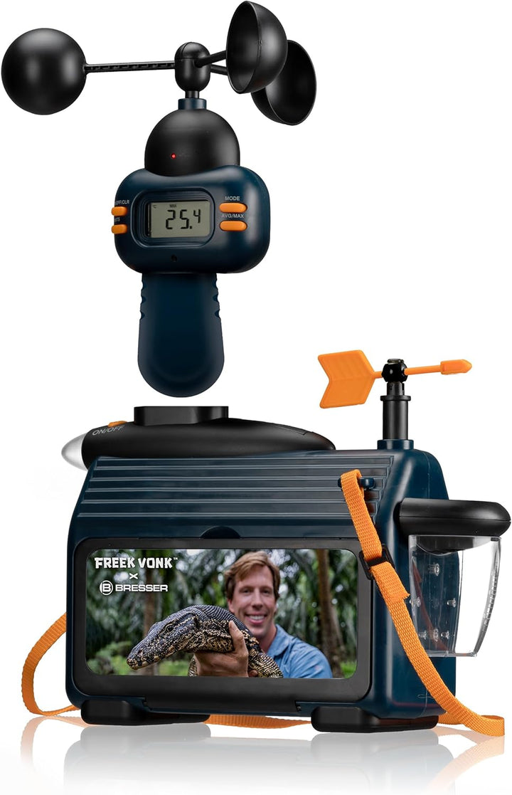 Freek Vonk x Bresser Kinder-Wetterstation für draussen mit LCD-Anzeige, Temperatur-, Wind- und Regen