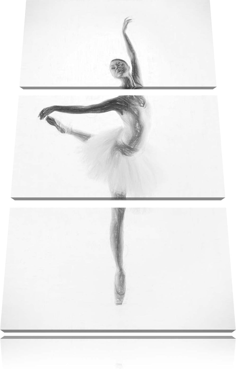Pixxprint Ästhetische Ballerina als Leinwandbild/Grösse: 3 Teilig (120x80 cm) cm/Wandbild/Kunstdruck