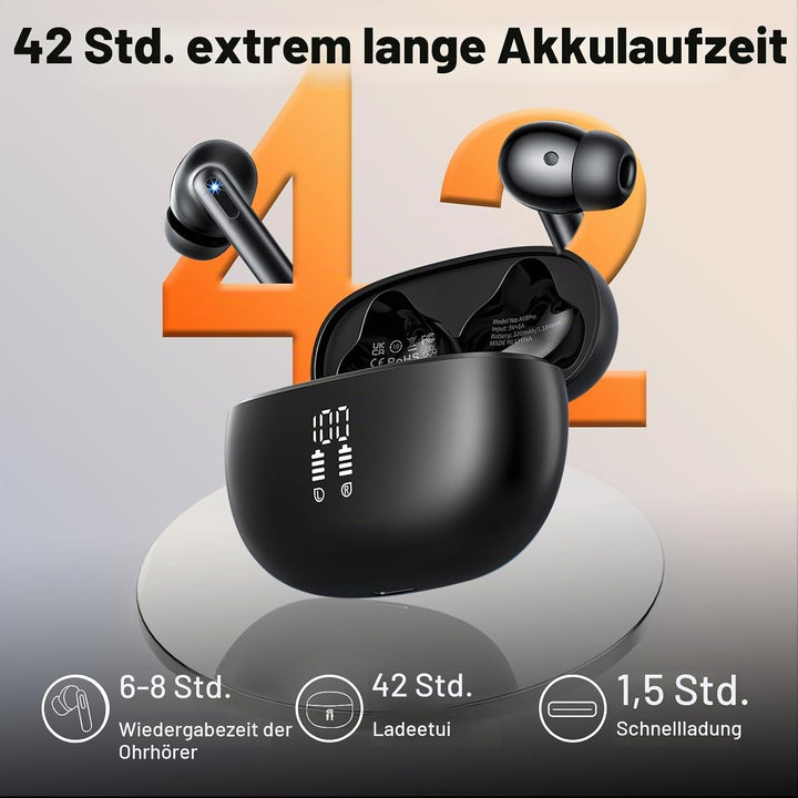 KI Kopfhörer Übersetzer, 42Std Bluetooth 5.4 Sprachübersetzer Kopfhörer mit 164 Sprachen, 7 Übersetz