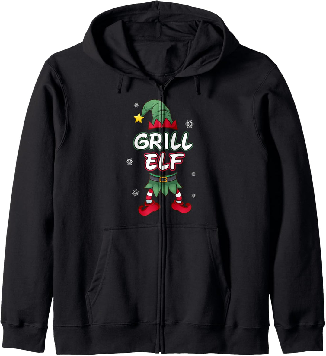 Grill Elf Weihnachtsoutfit Partnerlook Geschenk Weihnachten Kapuzenjacke