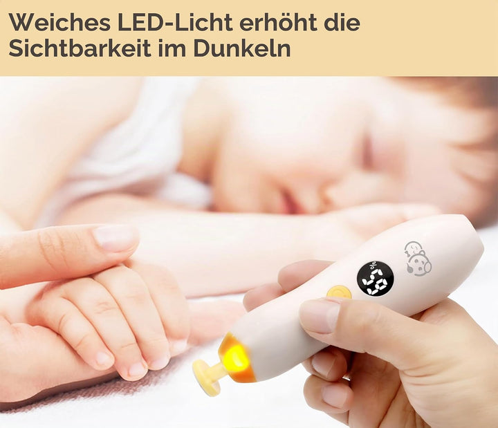Wiederaufladbarer Baby-Nagelschneider 22 in 1, elektrische Nagelfeile, zusätzliche 13 Ersatzstücke,