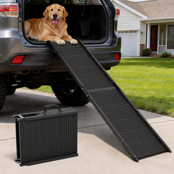 Hundeautorampe 170 x 41 cm,Extralange klappbare Hundetreppe mit Rutschfester Oberfläche, Schwerlast
