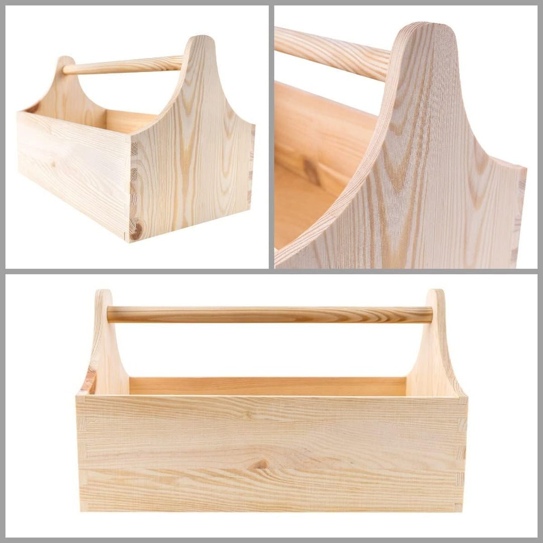 Creative Deco Werkzeugkiste Holz | Werkzeugkasten aus Holz | Masse 34 x 18 x 20,5 cm (+/- 0,5 cm) |
