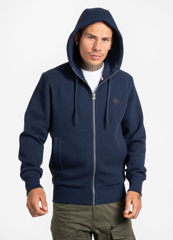 Pitbull West Coast Hoodie mit Reissverschluss Pique Logo 21 Dunkelblau XL