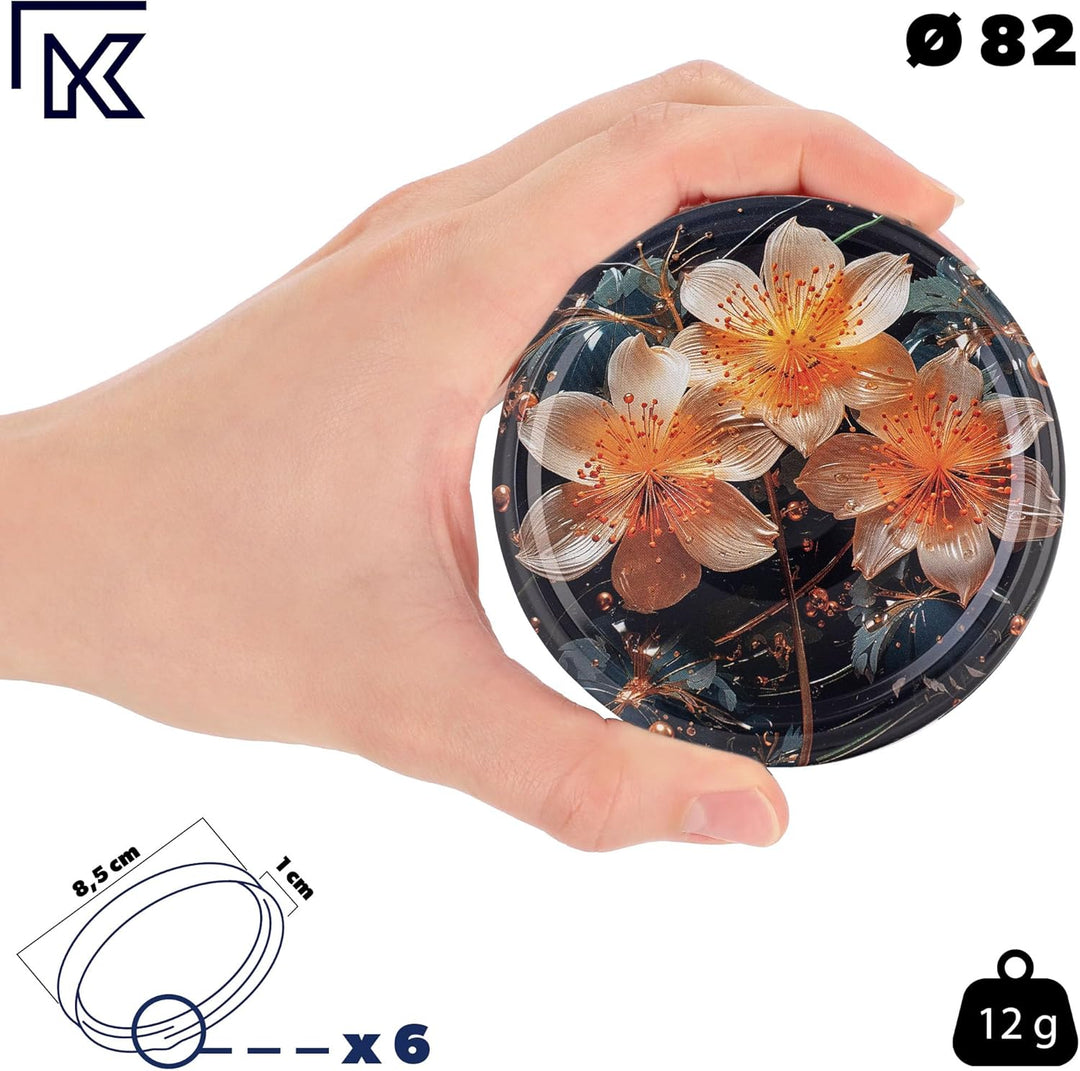 KADAX 10er Set Marmeladengläser 350ml TO82 Lilien, Einmachgläser Vorratsgläser Mason Jar mit Schraub