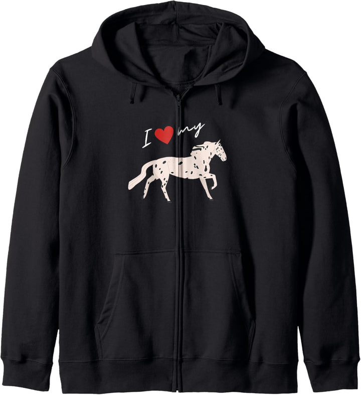 I Love My Knabstrupper Pferd für Damen und Herren Kapuzenjacke