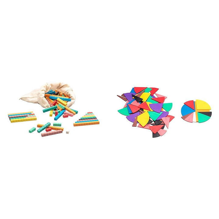 WISSNER® aktiv Lernen - 126 Farbige Rechenstäbe Cuisenaire - RE-Wood &amp; aktiv Lernen - 71 Bruchrechen