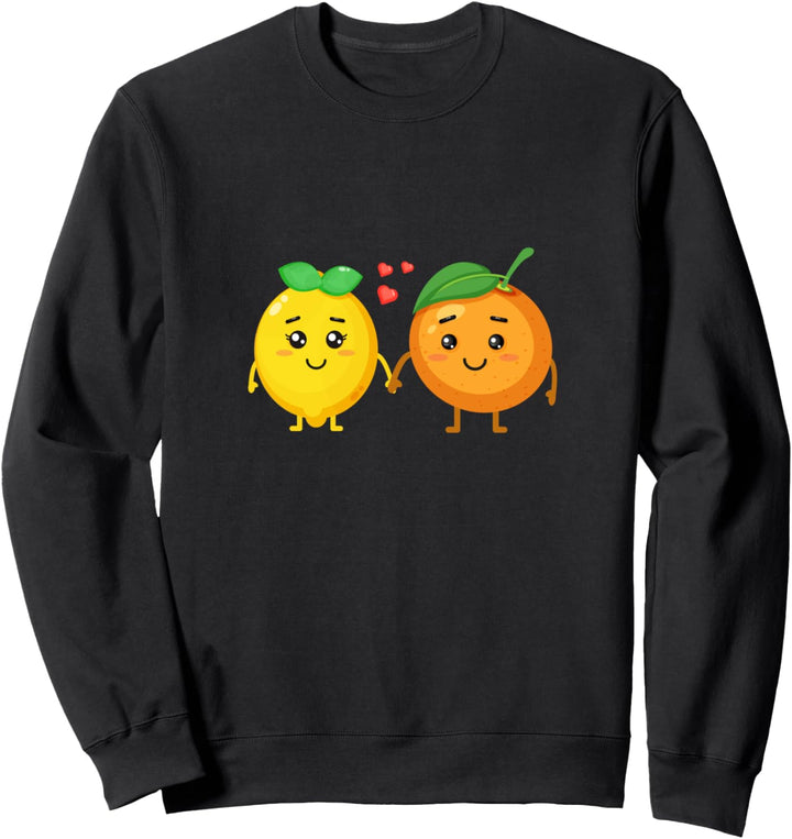 Zitrone und Orange Paar Geschenk für Vegetarier und Veganer Sweatshirt