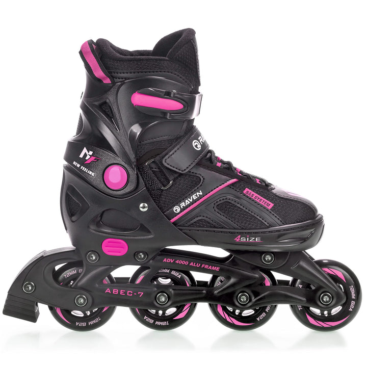 Inlineskates Inliner Raven Pulse verstellbar optional als 2in1 Inlineskates/Schlittschuhe 33-36 (20c