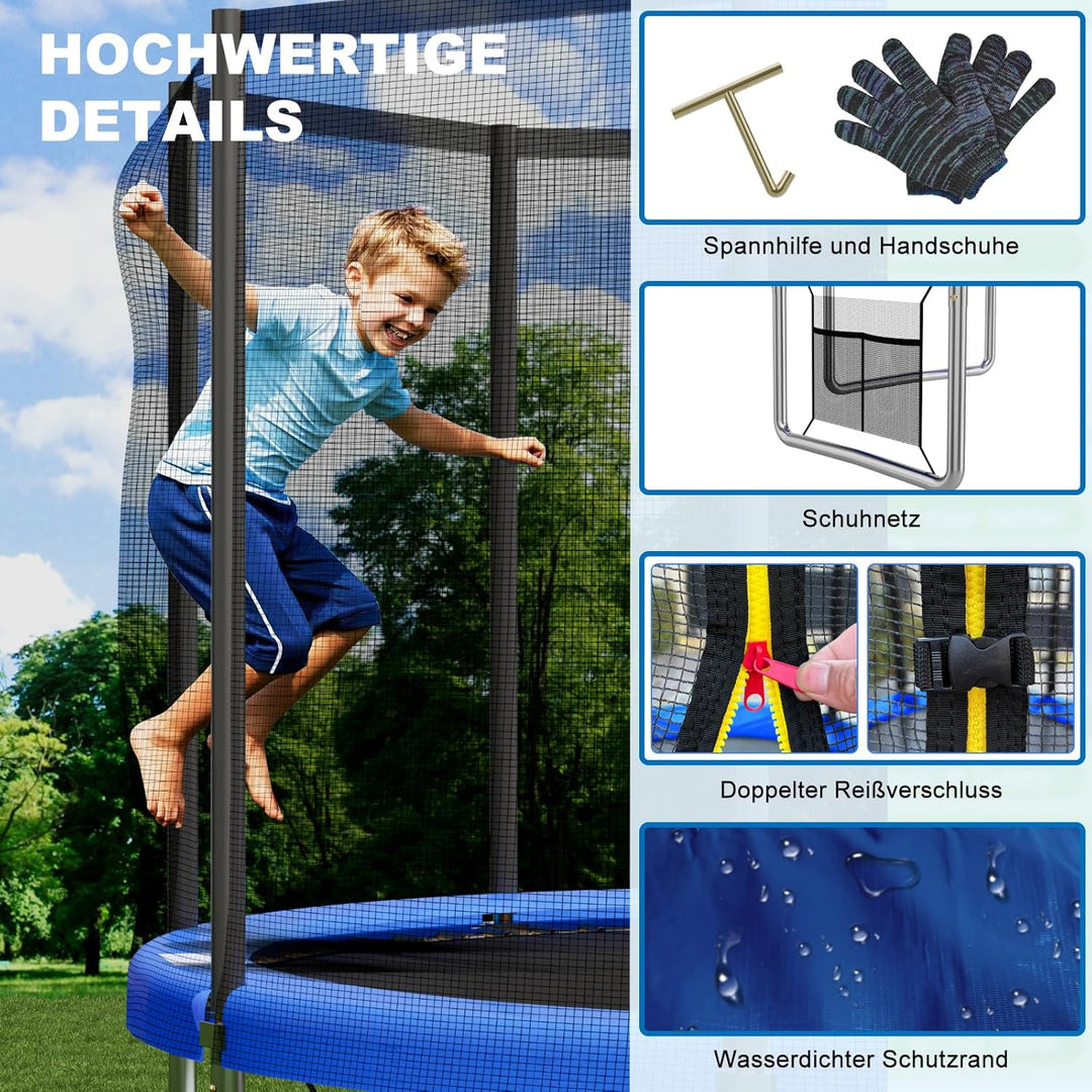 Devoko Trampolin Outdoor Ø 183/228/305/366 GS-Zertifikat Indoor Trampolin Kinder Gartentramp
