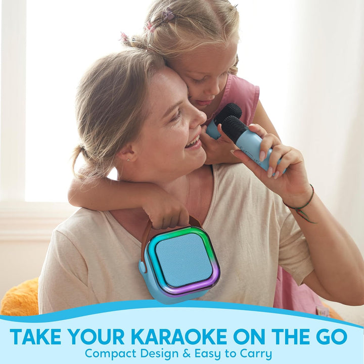 SYNCFUN Karaoke Maschine Kinder 2 Bluetooth Mikrofon Kinder Erwachsene,Karaoke Mikrofon Kinder mit S
