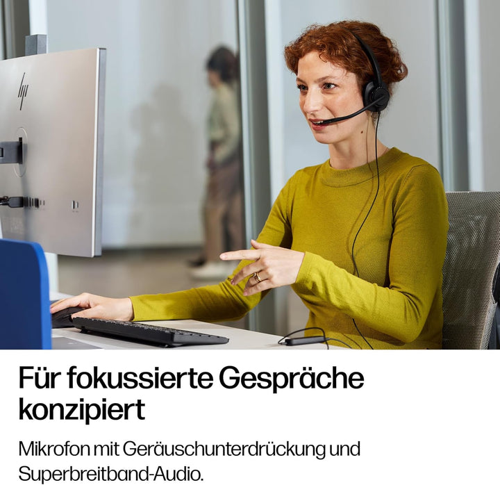 Poly Mission 410 Headset für PC, Monaural, USB‑C/USB‑A, KI‑Geräuschunterdrückung, UC‑Zertifiziert, S