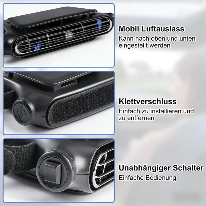 HoldOneLight Tragbarer Hand-Turbo-Ventilator mit Eiskühlung, 5-Gang, wiederaufladbar, faltbar, 3-in-