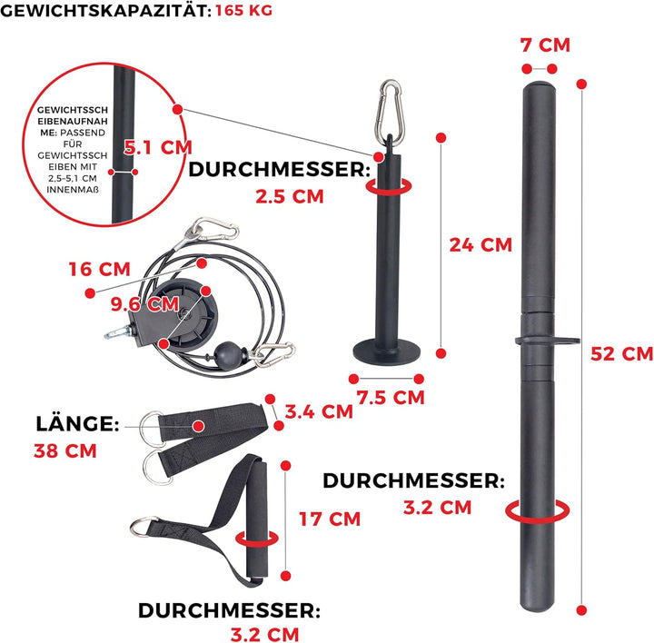 Sunny Health & Fitness Power Rack und Cage Add-on Befestigung Zubehör: Barhalter, Dip-Bars, J-Haken,