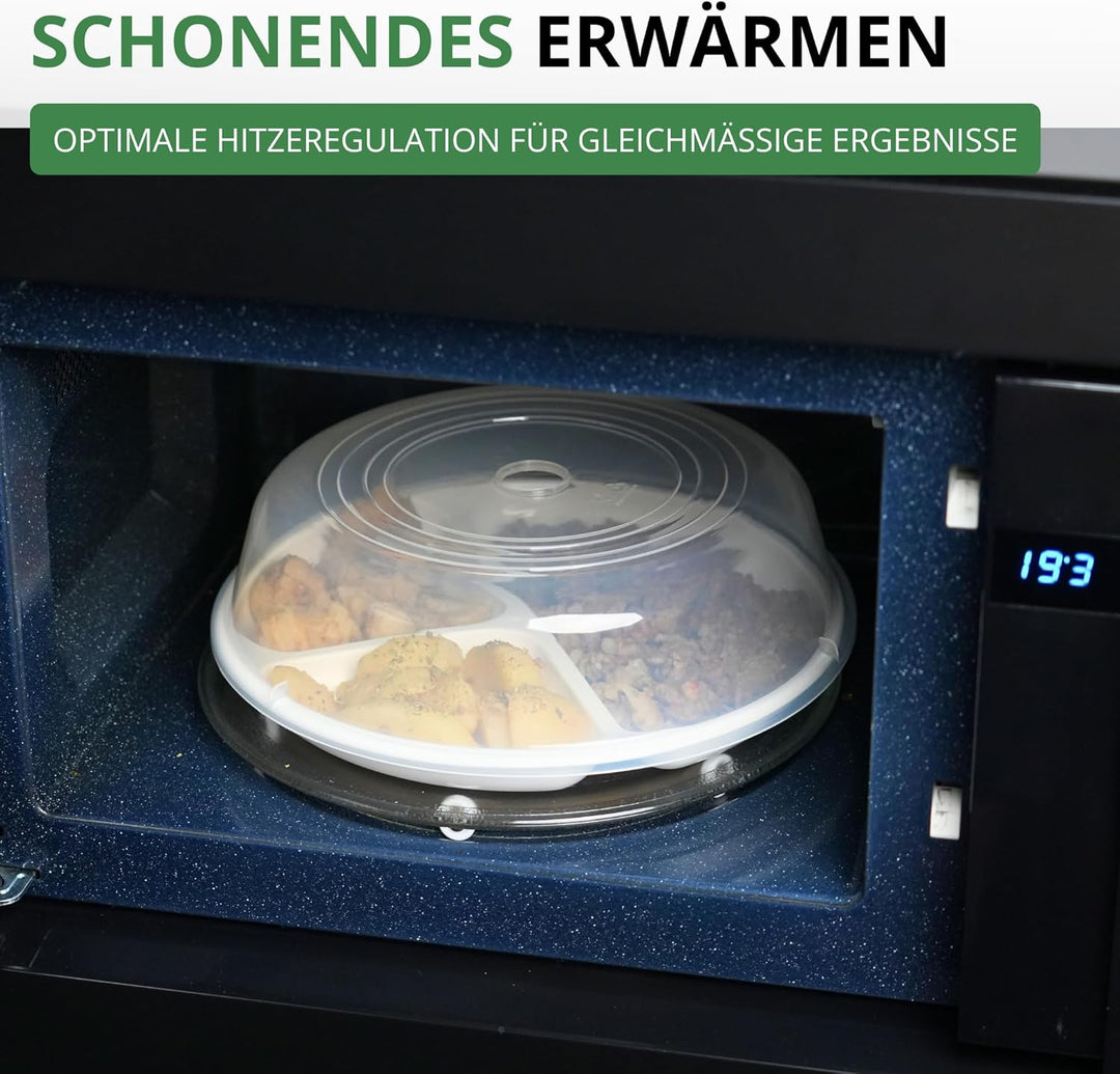 Westmark Mikrowellen-Teller-Abdeckhauben, 2 Stück, Durchmesser: 25 cm, Kunststoff, Transparent, 2245