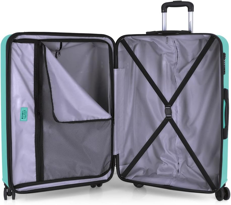 Gabol Grosser erweiterbarer Koffer, offene Hartschale, mit Fassungsvermögen bis zu 127 l, türkis, Ko