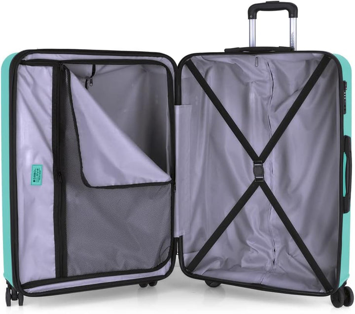 Gabol Grosser erweiterbarer Koffer, offene Hartschale, mit Fassungsvermögen bis zu 127 l, türkis, Ko