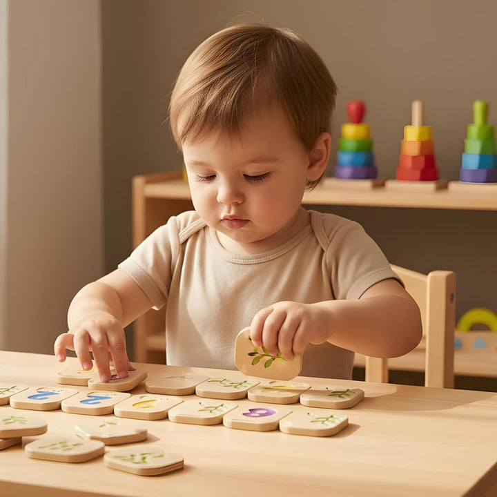Plan Toys 5654 Holzspielzeug - Braille-Zahlen 1–10, Holz, 0565400
