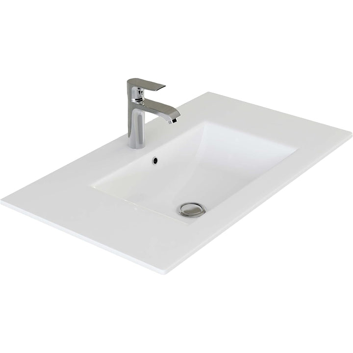 VILSTEIN Keramik Einbau-Waschbecken, 70cm, Weiss, Mit Überlauf, Einsatz-Waschbecken, Waschtisch 70 c