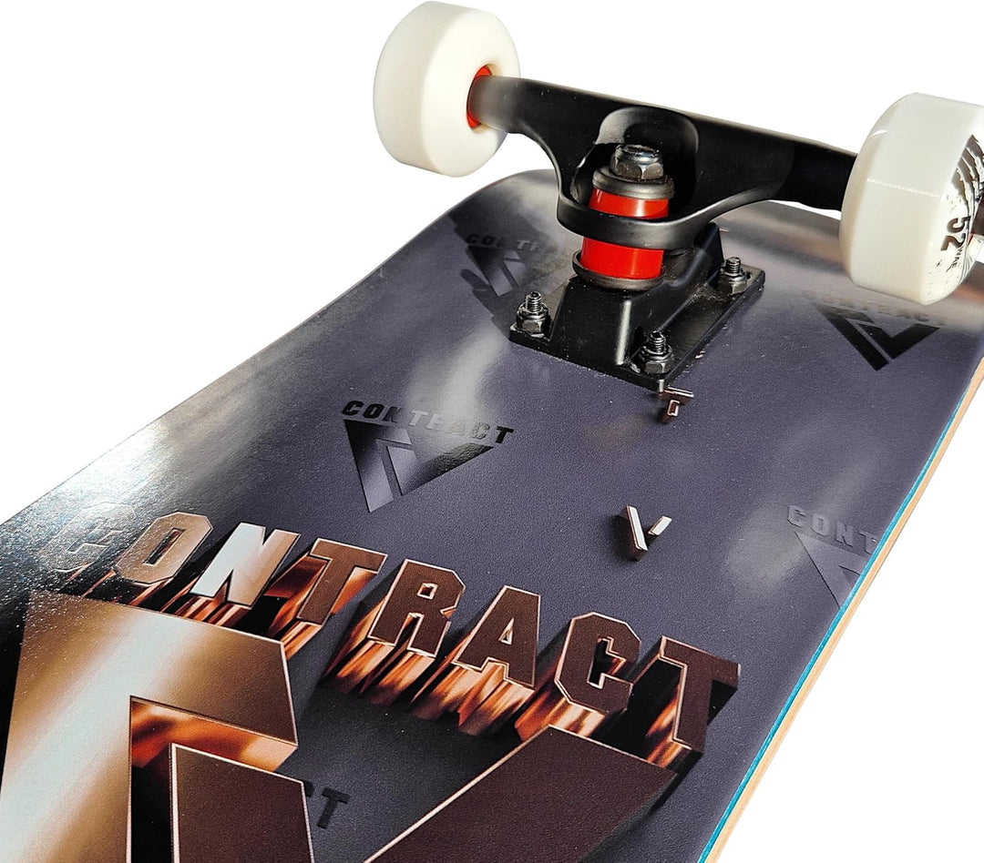 Komplett Skateboard Gold Logo - für Kinder und Jugendliche - 7-lagiges Ahornholz Deck - Medium Conca