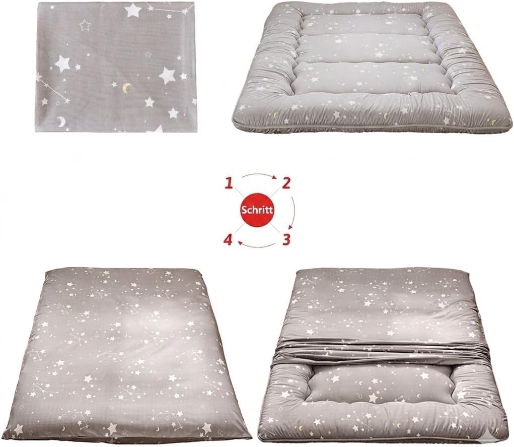 MAXYOYO Japanische Bodenmatratze Futonmatratze, Verdicken Tatami Matte Isomatte Faltbare Roll-Up Mat
