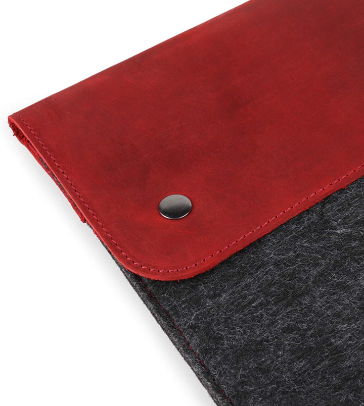 MegaGear MacBook-Tasche aus echtem Leder und Fleece, Laptop-Hülle für MacBook Pro und MacBook Air Hü