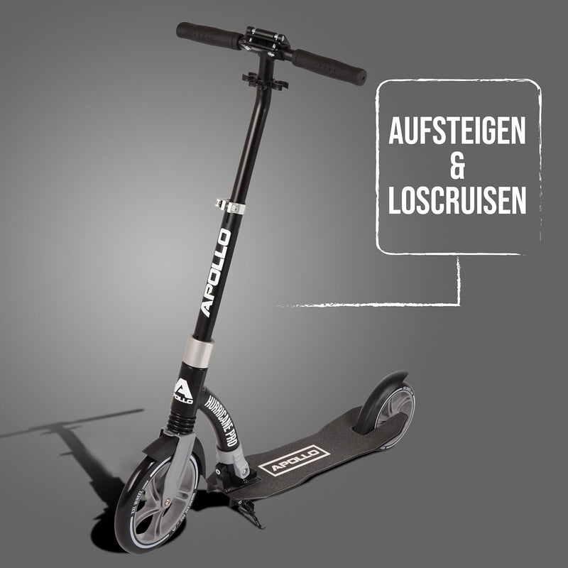 Apollo 230mm Giant XXL Wheel City-Scooter - Hurricane | Roller Erwachsene mit Federung | Cityroller