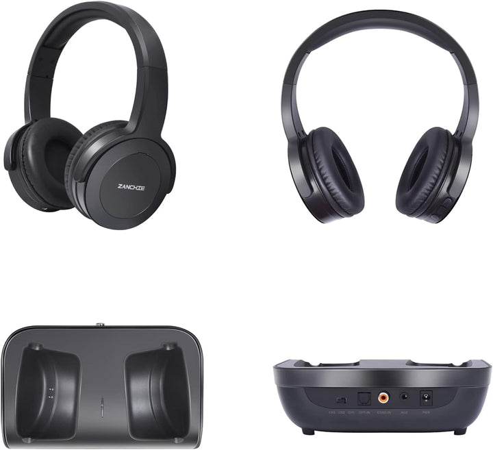 Funkkopfhörer für Fernseher, On-Ear Kabelloser TV Kopfhörer mit RF Sender Ladestation mit Reichweite