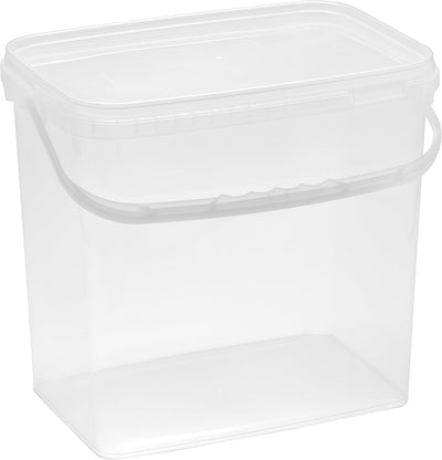 Nipter Eimer mit Deckel 10l, transparent, 10,6 Liter Eimer rechteckig, lebensmittelcht, 5 Stück 10L