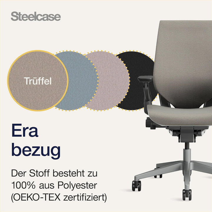 Steelcase Gesture Ergonomischer Bürostuhl mit 360° Armlehnen und 3D-Live Back Lumbalstütze Trüffel,