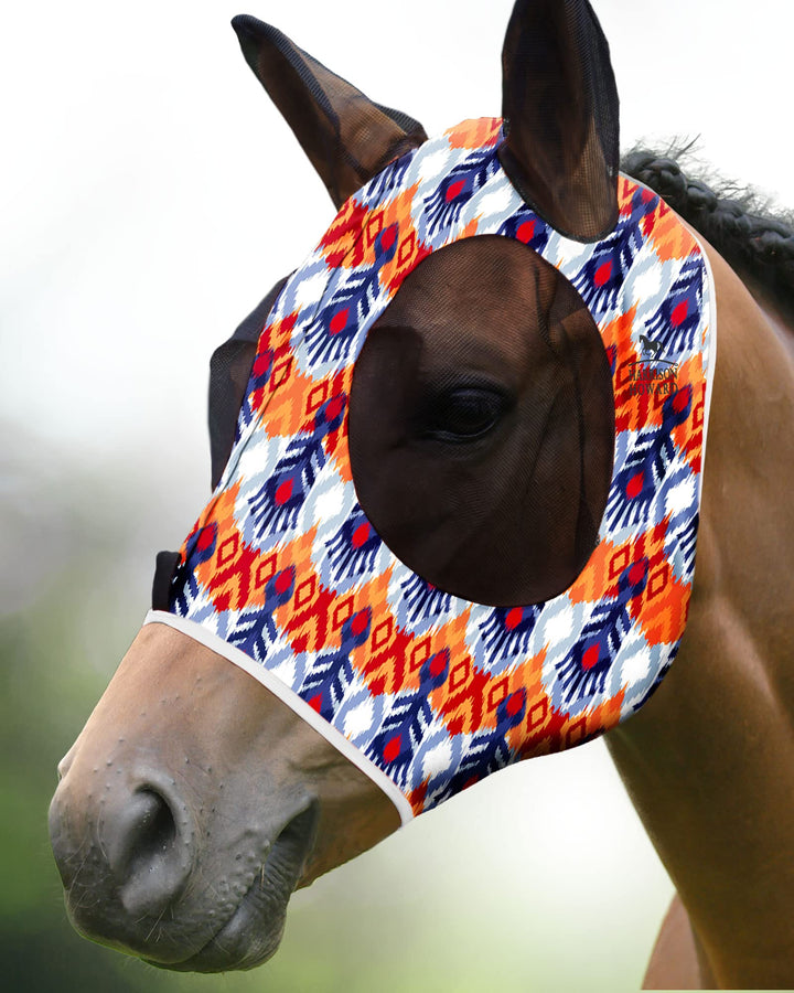 Harrison Howard Super Comfort Stretchy Fly Mask Large Eye Space with UV Protection Soft on Skin with